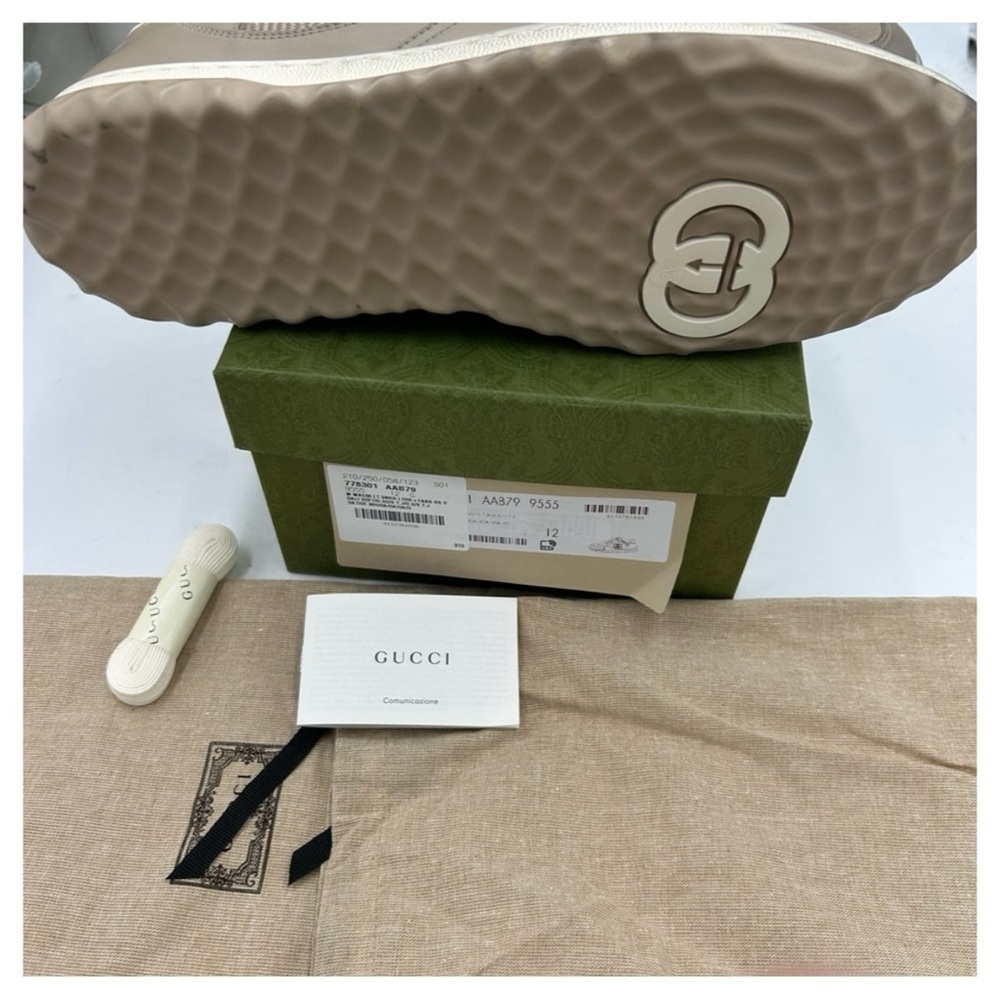 Gucci Mac 80 Dune beige low top sneakers size 12 made in Italy - Picture 3 of 8